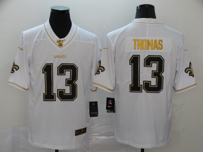 Men New Orleans Saints 13 Thomas White Retro gold character Nike NFL Jerseys